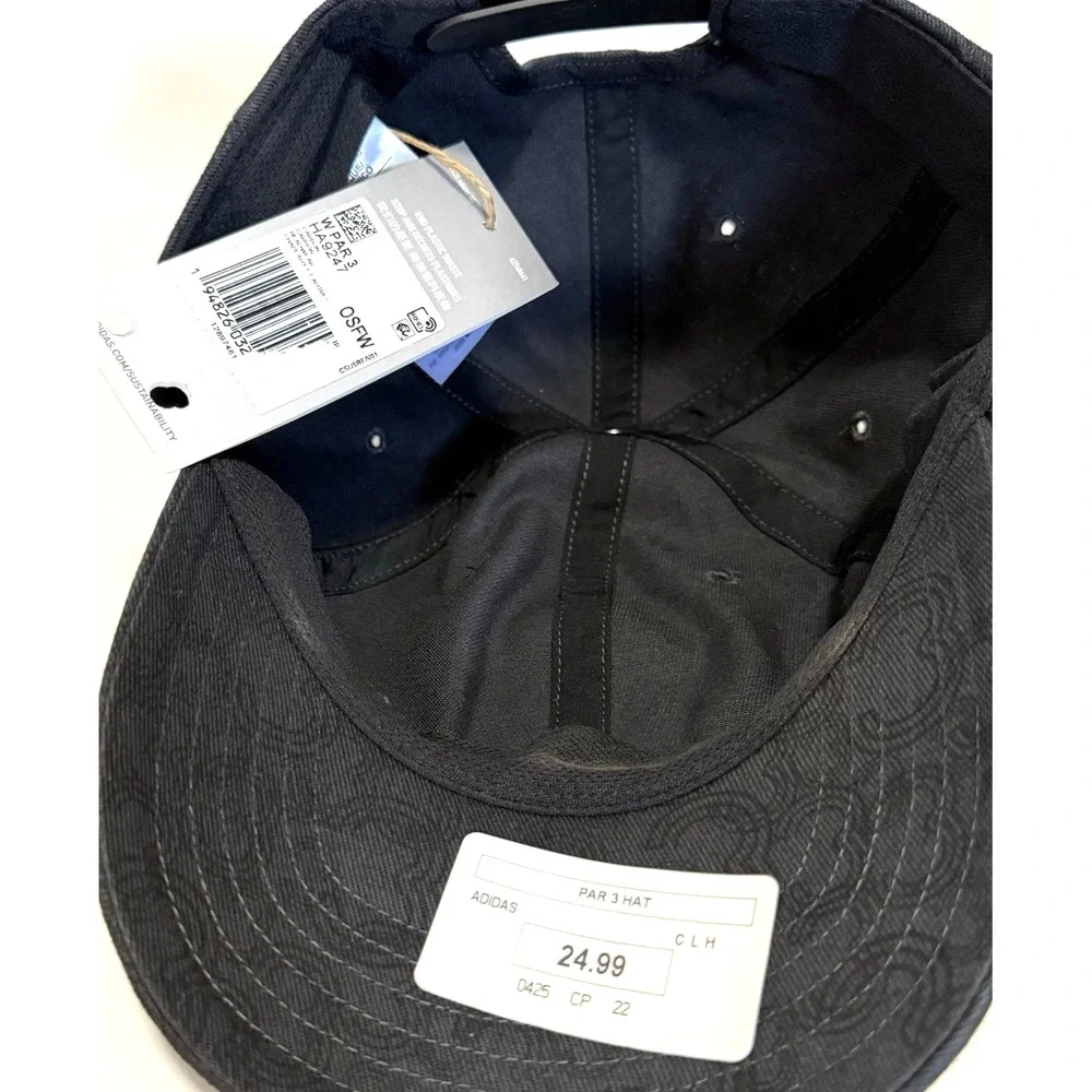 Adidas Golf Hat Women's Par 3 Black Gray Cap Cotton Adjustable Snapback